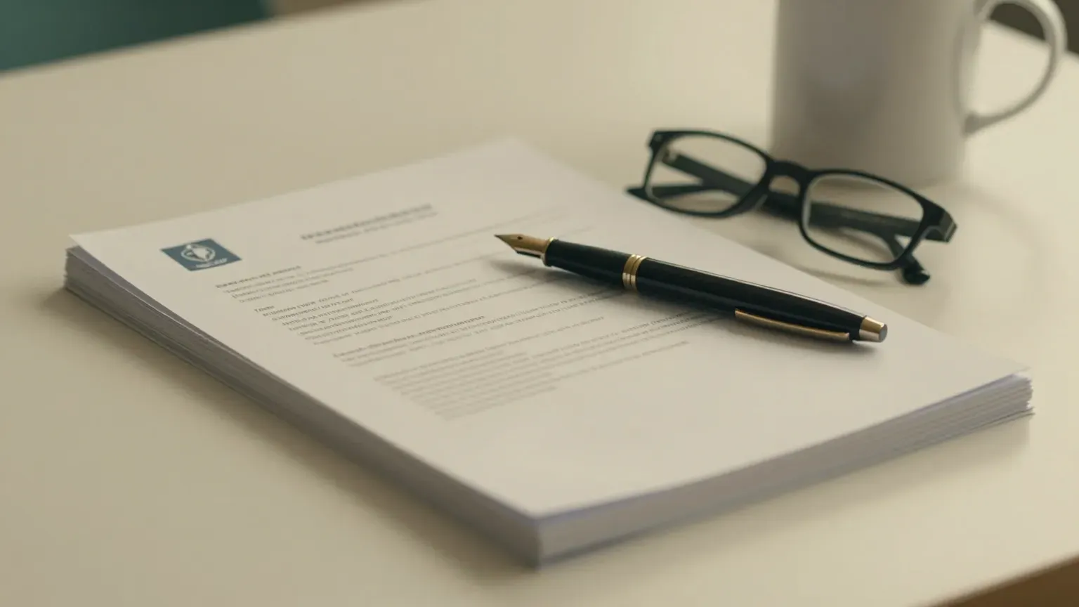 guide header — paperwork and a pen